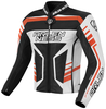 Arlen Ness Rapida 2 Motorcycle Leather Jacket,  black-white-orange,  Size 60,  black-white-orange,  Size 60