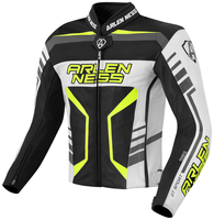 Arlen Ness Rapida 2 Motorcycle Leather Jacket,  black-white-yellow,  Size 56,  black-white-yellow,  Size 56