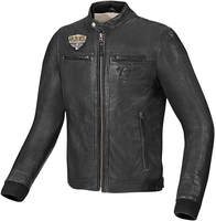 Arlen Ness Retro Motorcycle Leather Jacket,  black,  Size 52,  black,  Size 52