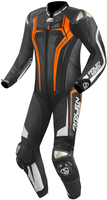 Arlen Ness Sugello 2 One Piece Motorcycle Leather Suit,  black-orange,  Size 52,  black-orange,  Size 52