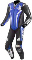 Arlen Ness Sugello 2 One Piece Motorcycle Leather Suit,  black-white-blue,  Size 48,  black-white-blue,  Size 48