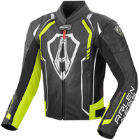 Arlen Ness Track Motorcycle Leather Jacket,  black-yellow,  Size 54,  black-yellow,  Size 54
