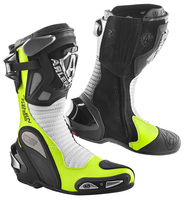 Arlen Ness Xaus Replica Motorcycle Boots,  black-white-yellow,  Size 41,  black-white-yellow,  Size 41