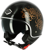 Astone Black Letters Jet Helmet,  Size L,  black,  Size L