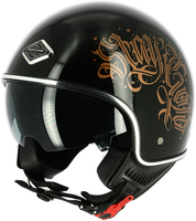Astone Black Letters Jet Helmet,  Size L,  black,  Size L