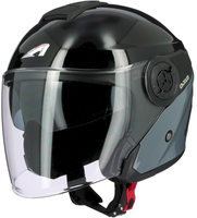 Astone DJ10-2 Radian Jet Helmet,  black-grey,  Size L,  black-grey,  Size L