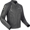 Bering Radial Motorcycle Leather/Textile Jacket,  black-white,  Size XL for Men