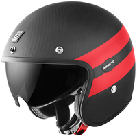 Bogotto V587 Crono Carbon Jet Helmet,  black-red,  Size L for Men