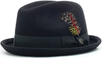 Brixton Gain Fedora Hat,  black,  Size S,  black,  Size S