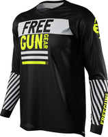 Freegun Devo Danger Motocross Jersey,  black-white-yellow,  Size M,  black-white-yellow,  Size M