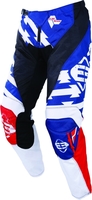 Freegun Devo Outlaw Kids Motocross Pants,  white-red-blue,  Size L,  white-red-blue,  Size L
