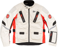 Fuel Astrail Lucky Explorer Motorcycle Textile Jacket,  white-red,  Size 2XL for Men
