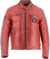 Helstons Ace 10Ans Motorcycle Leather Jacket,  red,  Size 2XL for Men