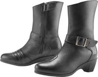 Icon Tuscadero Ladies Motorcycle Boots,  black,  Size 40 for Women