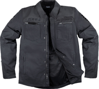 Icon Upstate Canvas National Motorcycle Textile Jacket,  black,  Size 2XL for Men