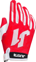 Just1 J-Force X Motocross Gloves,  white-red,  Size M,  white-red,  Size M