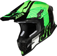 Just1 J12 Syncro Carbon Motocross Helmet,  black-green,  Size L,  black-green,  Size L