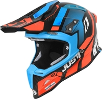 Just1 J12 Vector Carbon Motocross Helmet,  blue-orange,  Size S,  blue-orange,  Size S