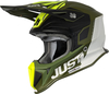 Just1 J18 Pulsar Army Limited Edition Motocross Helmet,  black-white-green,  Size M,  black-white-green,  Size M