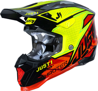 Just1 J40 Shooter Camo Motocross Helmet,  black-red,  Size M for Men