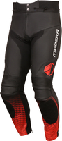 Modeka Yron Motorcycle Leather Pants,  black-red,  Size 46 for Men
