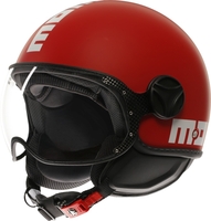 MOMO FGTR Classic Candy Jet Helmet,  red,  Size XS for Men