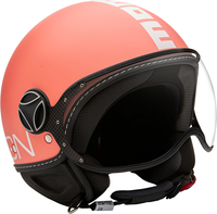 MOMO FGTR Classic Coral Jet Helmet,  red-orange,  Size M L,  red-orange,  Size M L