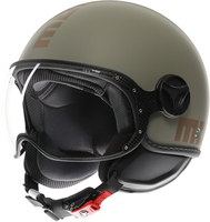 MOMO FGTR Classic Flip Jet Helmet,  green,  Size XS for Men