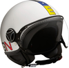 MOMO FGTR Classic Multicolor Jet Helmet,  white,  Size XS,  white,  Size XS