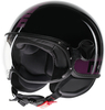 MOMO FGTR Classic Stripes Jet Helmet,  black-pink,  Size XS for Men