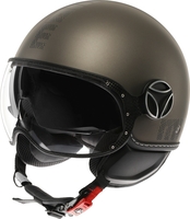 MOMO FGTR Evo Hip Jet Helmet,  brown,  Size XS for Men