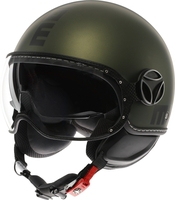MOMO FGTR Evo Mono Jet Helmet,  green,  Size M for Men