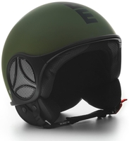 MOMO Minimomo Military Green Logo Black Jet Helmet,  Size XS,  green,  Size XS