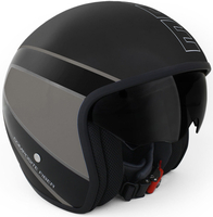 MOMO Raptor Jet Helmet Black Matt / Dark Silver,  black-grey,  Size M,  black-grey,  Size M