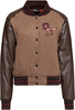 Queen Kerosin Baseball College Ladies Jacket,  black-brown,  Size XL for Women