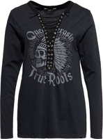 Queen Kerosin Indian Rider Queen Ladies Longsleeve,  black,  Size S for Women