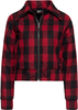 Queen Kerosin Speedway Queen Checkered Ladies Jacket,  black-red,  Size 2XL for Women