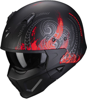 Scorpion Covert-X Tattoo Helmet,  black-red,  Size XS 54 55,  black-red,  Size XS 54 55
