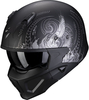 Scorpion Covert-X Tattoo Helmet,  black-silver,  Size XL,  black-silver,  Size XL