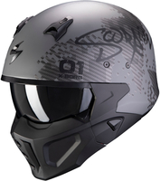 Scorpion Covert-X Xborg Helmet,  black-silver,  Size XL,  black-silver,  Size XL