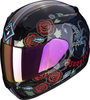 Scorpion Exo 390 Chica 2 Helmet,  black-red-blue,  Size XS for Women,  black-red-blue,  Size XS for Women