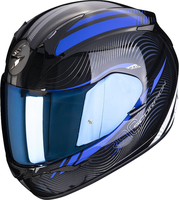 Scorpion Exo 390 Sting Helmet,  black-blue,  Size S,  black-blue,  Size S