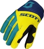 Scott 450 Angled Regular Motocross Gloves,  blue-yellow,  Size L,  blue-yellow,  Size L