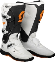 Scott 550 Motocross Boots,  white-orange,  Size 41,  white-orange,  Size 41