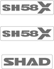 SHAD SET STICKERS SH58X,  Size 10 cm,  Size 10 cm