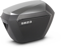 Shad SH23 Alu Look Side Cases,  black-silver,  black-silver