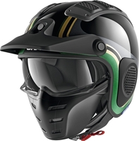 Shark X-Drak Hister Jet Helmet,  black-green,  Size XS,  black-green,  Size XS