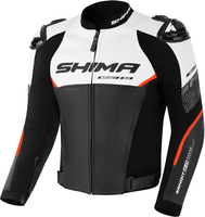 SHIMA Bandit 2.0 perforated Motorcycle Leather Jacket,  black-white-red,  Size 58 for Men