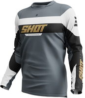 Shot Devo League Motocross Jersey,  black-grey-white,  Size 2XL for Men