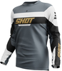 Shot Devo League Motocross Jersey,  black-grey-white,  Size M for Men